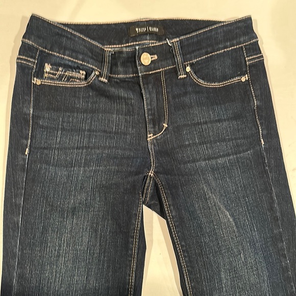 WHITE HOUSE BLACK MARKET Blanc Slim Crop Leg Jeans with Embellishments SZ 00 - Picture 3 of 12